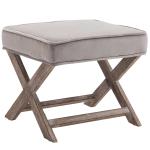HOMCOM Tufted Ottoman Linen-Touch Fabric Upholstered Footstool Footrest Coffee Table(c-4)