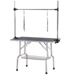 PawHut Dogs Adjustable Height Rubber Top Grooming Table Blue(c-2)