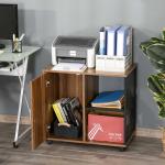 HOMCOM Particle Board Rolling Printer Stand Brown(c-1)