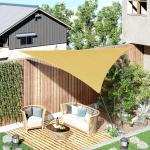 Outsunny Triangle Sun Shade Sail 5m x 5m x 5m UV Block Canopy Shelter, Sand(c-1)