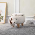HOMCOM Tufted Ottoman Linen-Touch Fabric Upholstered Footstool Footrest Coffee Table(c-2)