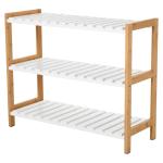 HOMCOM 25 Pairs Shoe Rack W/ Slipper Hanger-Teak Colour(c-3)