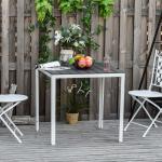 Outsunny 3 Pcs Mosaic Tile Garden Bistro Set Outdoor Seating w/ Table 2 Folding Chairs(c-1)