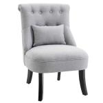 HOMCOM Solid Rubber Wood Tufted Single Sofa Chair w/ Pillow Blue(c-2)