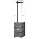 HOMCOM 175x43cm Freestanding Clothes Hanger Storage Steel Frame 3 Drawers Handles Shelf(c-2)