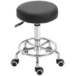 HOMCOM PU Leather Height Adjustable Swivel Salon Stool Grey(c-3)