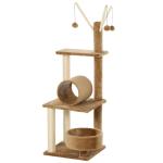 PawHut Cats 3-Tier Sisal Rope Leisure Tree Light Grey(c-5)