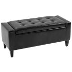 HOMCOM PU Leather Upholstered Lift-Top Tufted Ottoman Brown(c-1)