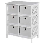 HOMCOM Non-Woven Fabric 6-Drawer MDF Bedroom Cabinet Black(c-1)