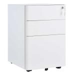 Vinsetto Metal 3-Drawer Filing Cabinet w/ Lock White(c-2)