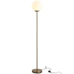 HOMCOM 171cm Glass Globe Floor Lamp Metal Frame Sphere Light Pedal Switch Unique Silver(c-2)