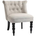 Relaxstoel vintage relaxzertel linnen hoes houten frame beige + zwart