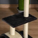 krabpaal kattenboom met krabplank zacht kussen pluche sisal grijs