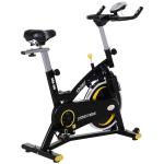 HOMCOM Fietstrainer hometrainer fitnessfiets traploos met stalen vliegwiel van 10 kg