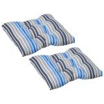 Outsunny Set van 2 zitkussens 50x45cm stoelkussens zitkussen tuinstoelkussens blauw