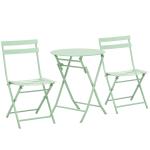 Tuinset metalen meubelset 3-delig. Bistrotafel met 2 stoelen groen