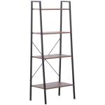 HOMCOM 4-Tier Vintage Ladder Shelf Bookcase Storage Rack Stand Plants Display Bookshelf(c-2)
