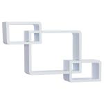 HOMCOM Wandstelling hangende stelling met 3 vakken kubus stelling opbergruimte MDF 2 kleuren