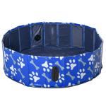 PawHut Dog Swimming Pool Foldable Pet Bathing Shower Tub Padding Pool Φ80×20Hcm XS(c-3)