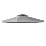 Outsunny 3(m) Gazebo Top Cover Double Tier Canopy Replacement Pavilion Roof Light Grey(c-2)