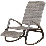Outsunny PE Rattan Foldable Recliner Rocking Chair w/ Footrest Black(c-2)