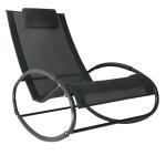 Outsunny Texteline Rocking Chair-Black/Silver(c-2)