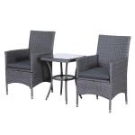 Outsunny 2 PC Rattan Chairs Set-Dark Coffee(c-2)