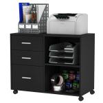 HOMCOM Particle Board Rolling Storage Cabinet White(c-2)