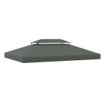 Outsunny 3x4m Gazebo Replacement Roof Canopy 2 Tier Top UV Cover Garden Patio Deep Grey(c-2)