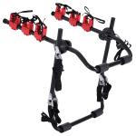 HOMCOM Metal 3 Bike Rear Hitch Mount w/ Fix Strap Black(c-4)