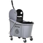 HOMCOM 9.5 Gallon/36L Mop Bucket Wringer Cart w/ Down Press Wringer, Wheels, Mop Holder(c-1)