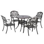 Outsunny 3 Pcs Mosaic Tile Garden Bistro Set Outdoor Seating w/ Table 2 Folding Chairs(c-2)