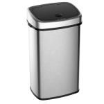 HOMCOM® Automatische vuilnisbak met infraroodsensor 48 L zilverkleurige vuilnisbak keukenemmer 40,9 L x 28,9 B x 64,3 H cm