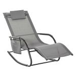 Outsunny Outside Glider Swinging Lounge Chair w/ Weather & UV Resistance Grey Black(c-5)