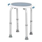 HOMCOM Aluminium 360° Swivel Shower Stool Blue/White(c-1)