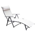 Outsunny Sun Lounger Recliner, Textilene-Brown(c-2)