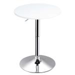 HOMCOM Φ60cm Adjustable Height Round Bar Table w/ Swivel Top Metal Frame Stylish White(c-1)