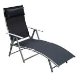 Outsunny Sun Lounger Recliner, Textilene-Brown(c-4)