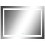 HOMCOM lichtspiegel LED-spiegel badspiegel badkamerspiegel wandspiegel zilver(c-9)
