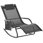 Outsunny Outside Glider Swinging Lounge Chair w/ Weather & UV Resistance Grey Black(c-2)