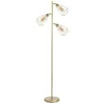 HOMCOM Retro 3 Head Tree Floor Lamp Adjustable Head Steel Frame Home Office Black(c-1)