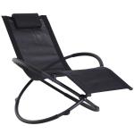 Outsunny Texteline Rocking Chair-Black/Silver(c-6)