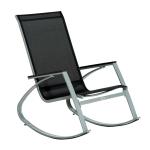 Outsunny Texteline Rocking Chair-Black/Silver(c-1)