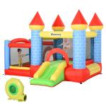 Outsunny Kids Bouncy Castle House Inflatable Trampoline with Blower for Kids Age 3-12 Football Field Design 2.25 x 2.2 x 1.95m(c-6)