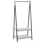 HOMCOM 2-Tier Garment Rack Storage Shelves Metal Coat Shoes Clothes Stand Open Wardrobe(c-2)