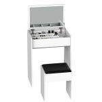 HOMCOM Dressing Table Set with Flip-up Mirror and Stool-White(c-1)