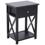 HOMCOM Particle Board C-Shaped 2-Shelf End Table White(c-2)