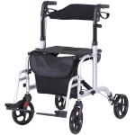 HOMCOM rollator met stoel inklapbare rollator met rem tas in hoogte verstelbaar(c-1)