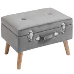 HOMCOM PU Leather Upholstered Flip-Lip Ottoman Black(c-4)