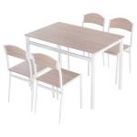 HOMCOM eettafelset, tafelgroep 5-delig eetset, eetkamergarnituurset, zitgroep